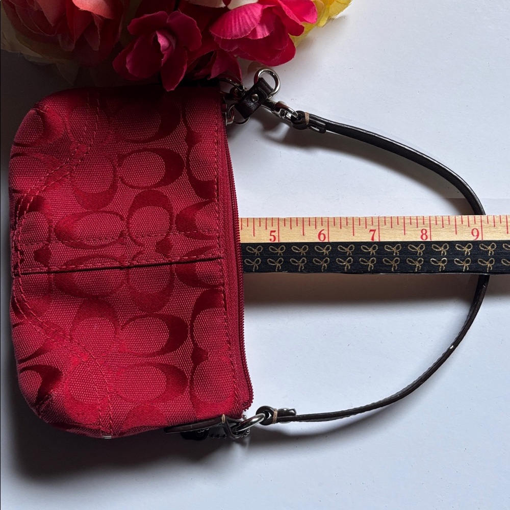 Coach Signature Mini Shoulder Bag Red MINI COACH RED SIGNATURE PURSE Y2K - Picture 16 of 17